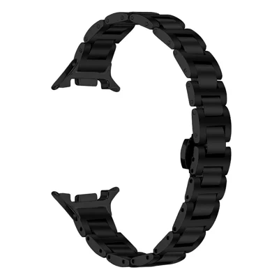 Watch Band For Samsung Galaxy Watch9 40mm / 44mm /  Watch8 44mm  /  40mm  /  Watch8 Classic 46mm Butterfly Clasp Stainless Steel Strap - Black