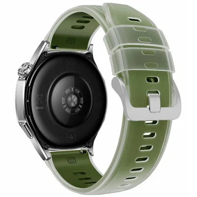 22mm Jelly Dual Color Watch Band for Huawei Watch GT 6 / 5 / 5 Pro / 4 46mm Quick Release Silicone Strap - Clear Green