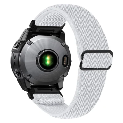 26 mm Wellenmuster-Nylonarmband für Garmin Fenix 8 Pro AMOLED 51 mm / 8 51 mm / Enduro 3 / 2, Schnellwechsel-Armband – Weiß