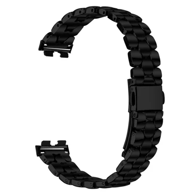 Metal Watch Band for Huawei Band 10 / 9 / 8 Pearl-Shape Stainless Steel Black Wrist Strap