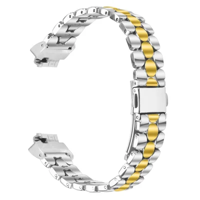 Metal Watch Band for Fitbit Inspire HR / Inspire 2 / Inspire Pearl-Shape Stainless Steel Electroplating Wrist Strap - Silver / Gold