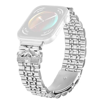 Metal Watch Band for Huawei Watch Fit 4 Pro / 4 / 3 Rhinestone Butterfly Decor Stainless Steel Silver Wrist Band