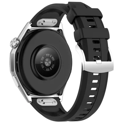 Quick-Release-22mm Quick Release Button Silicone Band for Huawei Watch GT 7 46mm / Watch Ultimate 2 / Ultimate / GT 6 / 6 Pro 46mm Replacement Watch Strap - Black