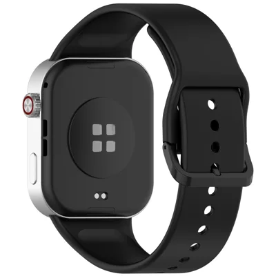 Silikon-Armband für Xiaomi Redmi Watch 6 / 5 / 4 / Smart Band 9 Pro / 8 Pro Ersatzarmband mit Dornschließe - Schwarz