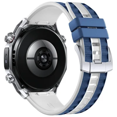 Quick-Release-22mm Dual Color Watch Band for Huawei Watch GT 7 46mm /  Watch GT 5 Pro / 5 / 4 /  46mm / Watch 4 Quick Release Silicone Strap - Blue