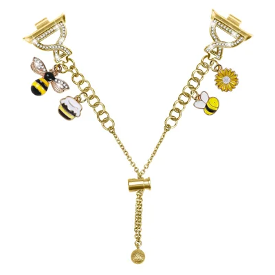 Electroplated Single Chain Style Watchband for Xiaomi Smart Band 10 Pro / 9 Pro / 8 Pro / Redmi Watch 6 / 5 / 4 Metal Sliding Bracelet Strap - Gold