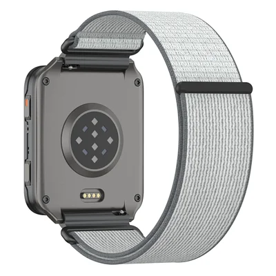 For Garmin Venu X1 Nylon Loop Strap with Metal Connector Quick Release Breathable Watch Band - Grey
