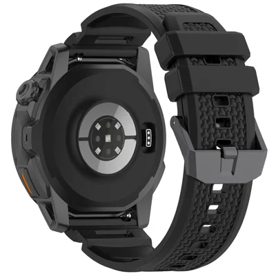 Correia de Relógio Blindada 24 mm para Coros Nomad / Garmin Venu X1 / TicWatch Atlas, Correia Ajustável em Silicone - Preto