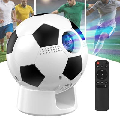 YT600 Fußball-Design Projektor Android 13.0 720P Tragbarer Mini-Projektor mit 2,4-GHz-/5-GHz-WiFi 6 BT5.4 170 ANSI für Heimkino – US-Stecker