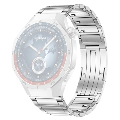 Quick-Release-22mm Full Removable Metal Strap for Huawei Watch GT 7 46mm / Watch GT 6 Pro 46mm / Oppo Watch X / X2 / 4 Pro One-Bead Titanium Watch Band - Silver