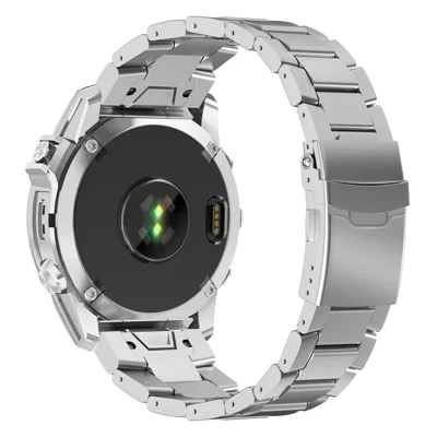 22mm Quick Release Watch Band for Garmin Fenix 8 Pro AMOLED 47mm / 8 47mm / Fenix E 47mm Titanium Alloy Strap with Double-Fold Buckle - Silver