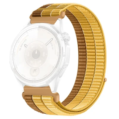 18mm Colored Loop Nylon Strap for Huawei Watch GT 6 / 5 / 4 41mm / Garmin Venu 3S / 2S Magic Tape Closure Watch Band - Orange