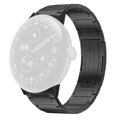H-Link Metal Watch Band for Google Pixel Watch 5 45mm / Watch 4 45mm / Watch 3 45mm Wrist Band with Folding Buckle - Black