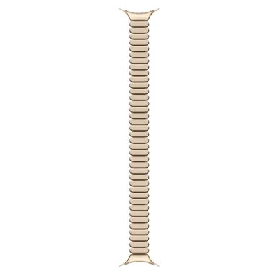 Oval Shape Link Watch Band for Google Pixel Watch 5 45mm / Watch 4 45mm / Watch 3 45mm Stainless Steel Wrist Strap with Butterfly Clasp - Champagne Gold