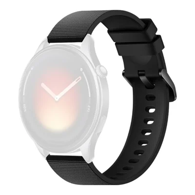 Quick-Release-22mm Nylon Watch Band for Huawei Watch GT 7 46mm / Watch GT 5 Pro 46mm / Samsung Galaxy Watch3 45mm Wrist Strap with Metal Buckle - Black