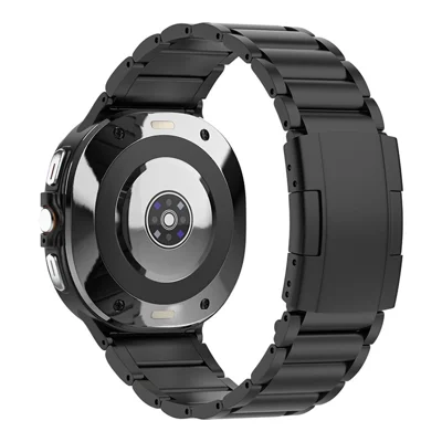 Watch Band For Xiaomi Smart Band 10 Pro / 9 Pro / 8 Pro / Redmi Watch 6 / 5 / 4 3-Bead Turtle Back Buckle Titanium Alloy Strap - Black