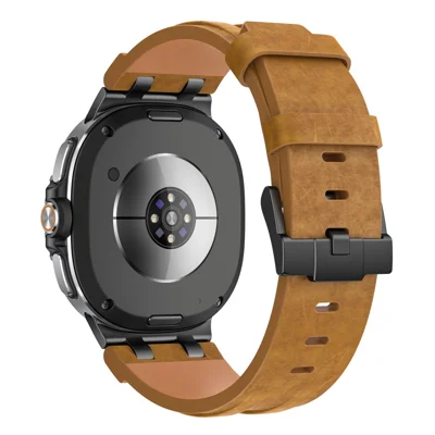 Crazy Horse Texture PU Watch Band for Samsung Galaxy Watch8 Classic 46mm / 8 44mm 40mm Retro Style Replacement Strap - Brown
