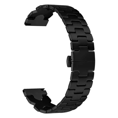 For Huami Amazfit Active Max Watch Strap X Shape Link Stainless Steel Butterfly Clasp Wrist Band - Black