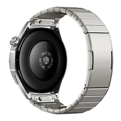 Quick-Release-22mm Titanium Watch Band for Huawei Watch GT 7 46mm / Watch GT 5 Pro 46mm / GT 5 46mm / GT 4 46mm Press Type Single Bead Metal Strap with Butterfly Clasp - Silver