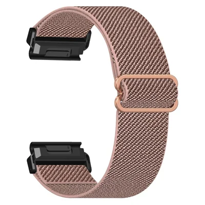 Für Huami Amazfit T-Rex Ultra 2 26 mm elastisches Nylonarmband mit Schmetterlingsschnalle und Schnellverschluss - Rosenrot