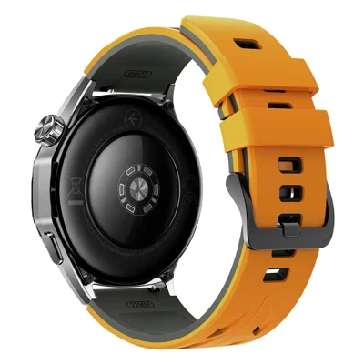Dual Color Strap for Huawei Watch GT 6 46mm / GT 5 46mm / GT 5 Pro 46mm 22mm Sports Watch Band - Yellow / Grey