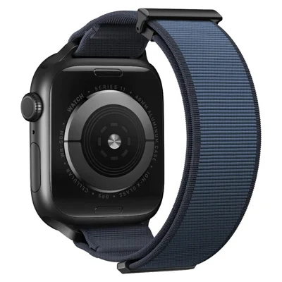 Magnetic Nylon Watch Strap for Apple Watch Ultra 4 3 2 1 49mm / Series 12 11 10 46mm / 9 8 7 45mm / SE3 SE2 SE 6 5 4 44mm / 3 2 1 42mm Sport Loop Band - Iron Anchor Blue