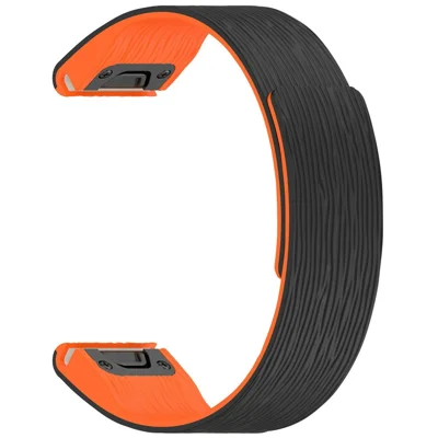 Für Huami Amazfit T-Rex Ultra 2 Falten-Silikon-Uhrenarmband Magnetisches Sportarmband Ersatz - Schwarz / Orange