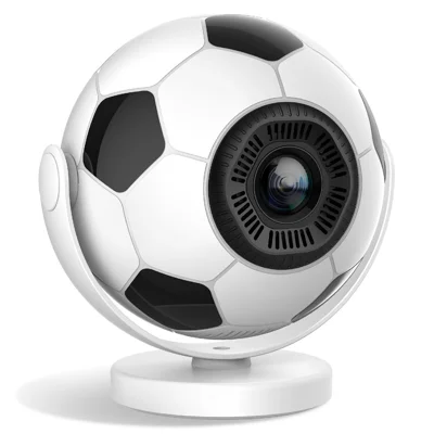 HY300F Fußballförmiger tragbarer Projektor 2,4-GHz-/5-GHz-Dualband-WiFi 6 Android 14,0 170 ANSI Lumen 1280x720p Heimkino – US-Stecker