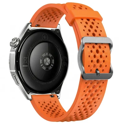 18mm Hollow Silicone Strap for Huawei Watch GT 6 41mm / GT 5 41mm / GT 4 41mm Breathable Watch Band - Orange
