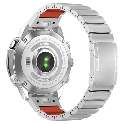 Titanium Alloy + Silicone Strap for Garmin Fenix 8 Pro AMOLED 51mm / Fenix 8 51mm / Enduro 3 / Enduro 2 26mm Folding Buckle Chain Watch Band - Silver / Orange