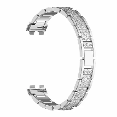 Metal Strap for Huawei Band 11 Pro NFC / 11 NFC / 11 Pro / 11 Rhinestone Stainless Steel Watch Band Replacement - Silver
