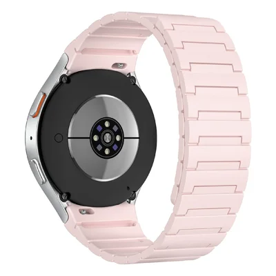 Magnetic Buckle Watch Strap for Samsung Galaxy Watch7 / Watch6 / Watch5 / Watch4 Silicone Sport Band - Pink