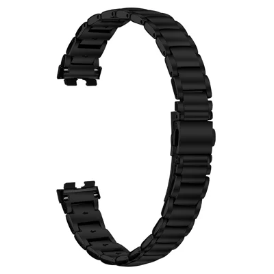 Stainless Steel Watch Band for Huawei Band 11 Pro NFC / 11 NFC / 11 Pro / 11 Butterfly Buckle Adjustable Metal Strap - Black