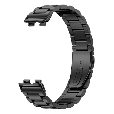 Watch Band for Huawei Band 11 / 11 Pro / 11 NFC / 11 Pro NFC Titanium Alloy 3-Bead Wrist Strap - Black