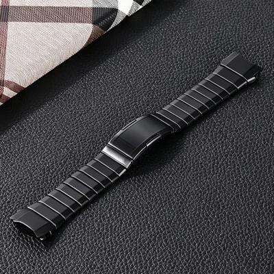 For Huawei Watch GT Runner 2 Titanium Alloy Metal Band Adjustable Replacement Strap - Black