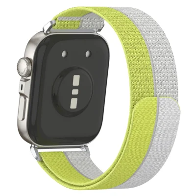 Strap for Huawei Watch Fit 5 Pro / 5 / 4 Pro / 4 / 3 Nylon Sport Band Magic Tape Breathable Wristband with Metal Connector - Yellow