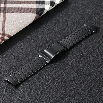 For Huawei Watch GT Runner 2 Titanium Alloy Watch Band Adjustable Metal Strap Replacement - Black