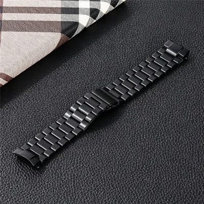 Edelstahl-Armband für Xiaomi Watch 5, Metallband mit Dreikugel-Design und flachem Verschluss, Ersatzarmband – Schwarz