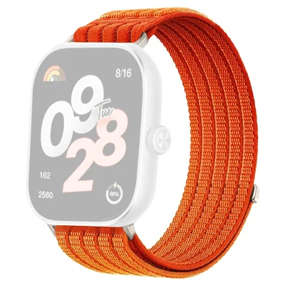 Gurt für Xiaomi Redmi Watch 6 / 5 / 4 / Smart Band 9 Pro / 8 Pro Nylon atmungsaktiver Gewebegurt Ersatzarmband - Orange