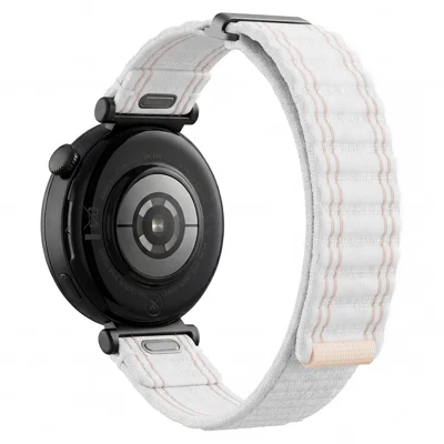 Bracelet Sport Loop 18 mm pour Huawei Watch GT 6 41 mm / GT 5 41 mm / GT 4 41 mm, bracelet en nylon réglable style vague - Blanc