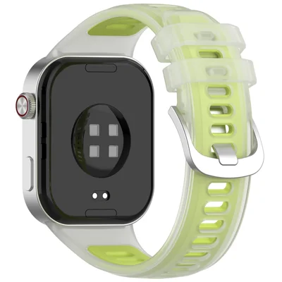 Strap for Xiaomi Smart Band 10 Pro / 9 Pro / 8 Pro / Redmi Watch 6 / 5 / 4 Jelly Translucent Silicone Sports Band Breathable Wristband - Transparent Lime
