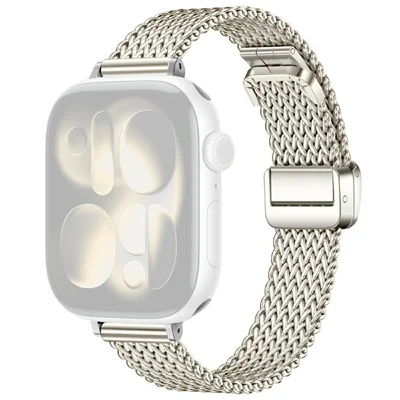 Magnetic Strap for Apple Watch Series 12 11 10 42mm / 9 8 7 41mm / SE3 SE2 SE 6 5 4 40mm / 3 2 1 38mm Stainless Steel Wristband - Starlight