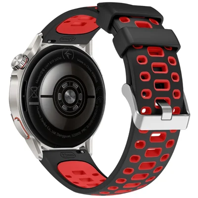 Silicone Armbånd til Oppo Watch X / X2 / X3 / Oppo Watch 4 Pro / Watch One Plus, 22 mm Dobbeltfarvet Sportsbånd Udskiftelig Armbånd - Sort+Rød