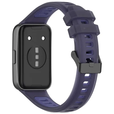 Strap for Huawei Band 11 / 11 NFC / 11 Pro / 11 Pro NFC Jelly Translucent Silicone Breathable Wristband with Steel Buckle - Phantom Purple