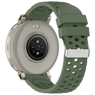 20mm Silicone Strap for Huami Amazfit Cheetah 2 Pro / Active 3 Premium / Active 2 Breathable Watch Band - Dark Green