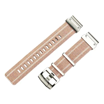 22mm Quick Release Strap for Garmin quatix 8 47mm / Fenix 8 47mm / Fenix E 47mm Nylon Woven Band with Metal Buckle - Pink