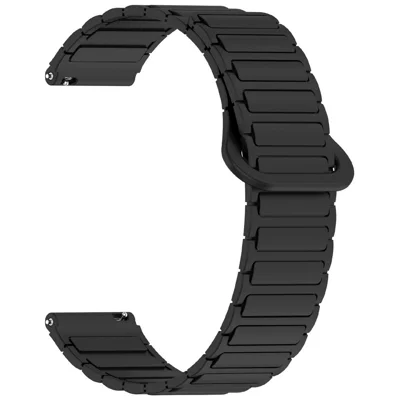 Silicone Strap for Garmin Forerunner 170 / 165 / 245 / 645 , Quick-Release-20mm Magnetic Sport Watch Band Replacement Wristband - Black