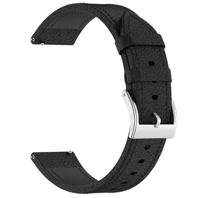 Watch Strap for Samsung Galaxy Watch7 40mm 44mm / Watch6 40mm 44mm / Huawei Watch GT 3 42mm / Huami Amazfit GTR Mini , Quick-Release-20mm Textured Genuine Cow Leather Quick Release Wirts Band - Black