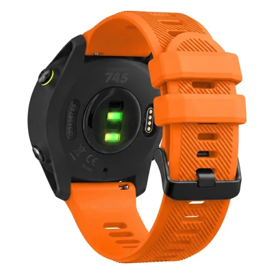 22 mm Silikonarmband für Garmin Forerunner 745 / Huawei Watch GT Runner 2 / Samsung Galaxy Watch3 45 mm, diagonales strukturiertes Sportarmband-Ersatzteil – Orange