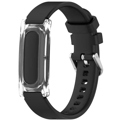 Verstelbaar horlogebandje voor Google Fitbit Air met TPU-band en transparante hoes - Zwart